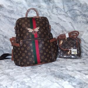 Brown Monogram Backpack And Crossbody